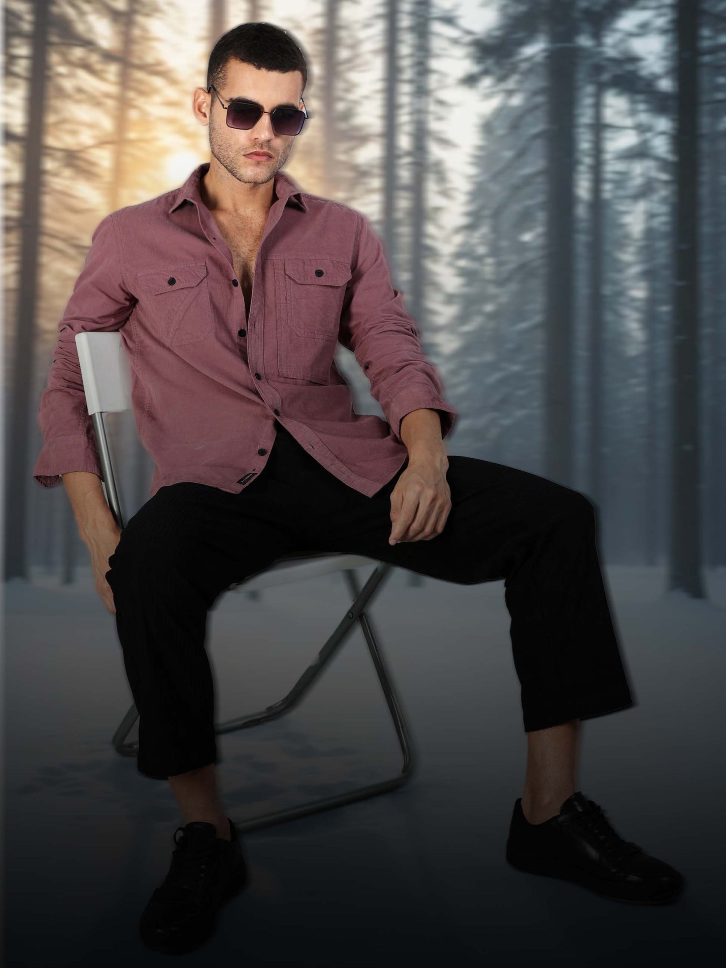 Cordoba Dusky Purple Corduroy Shirt
