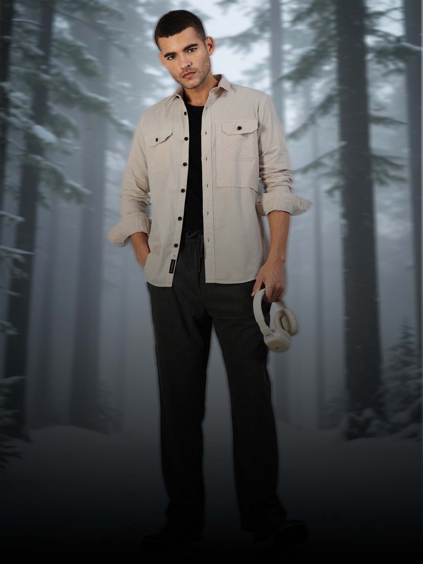 Cordoba Pale Silver Corduroy shirt