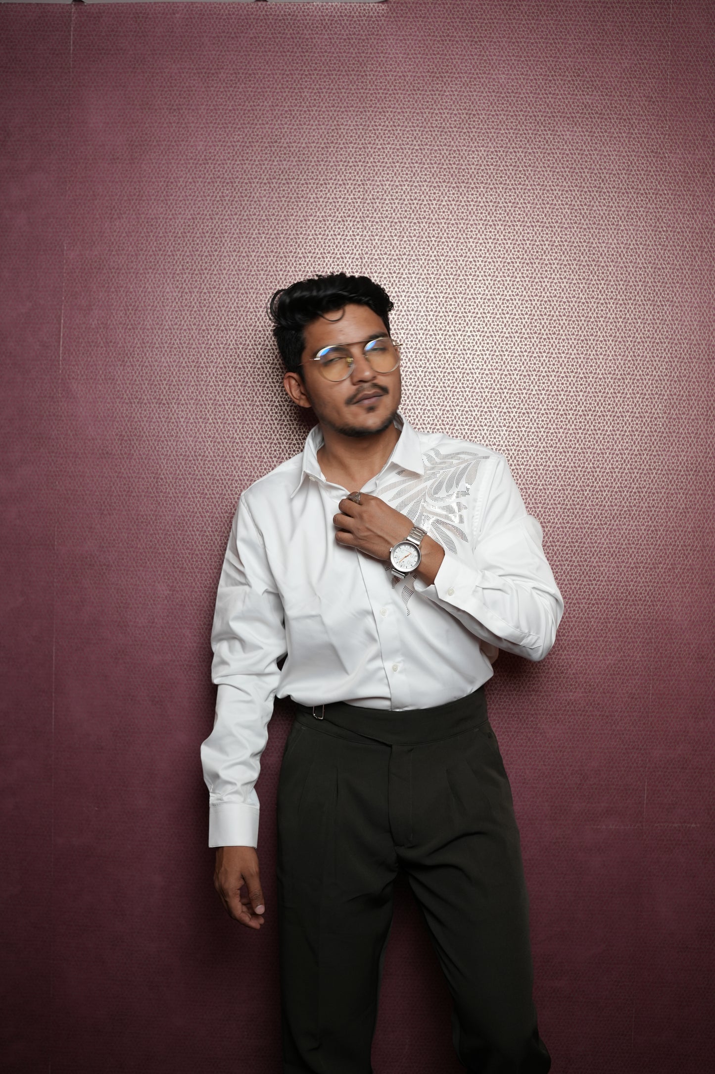 Oslo White Printed shirt