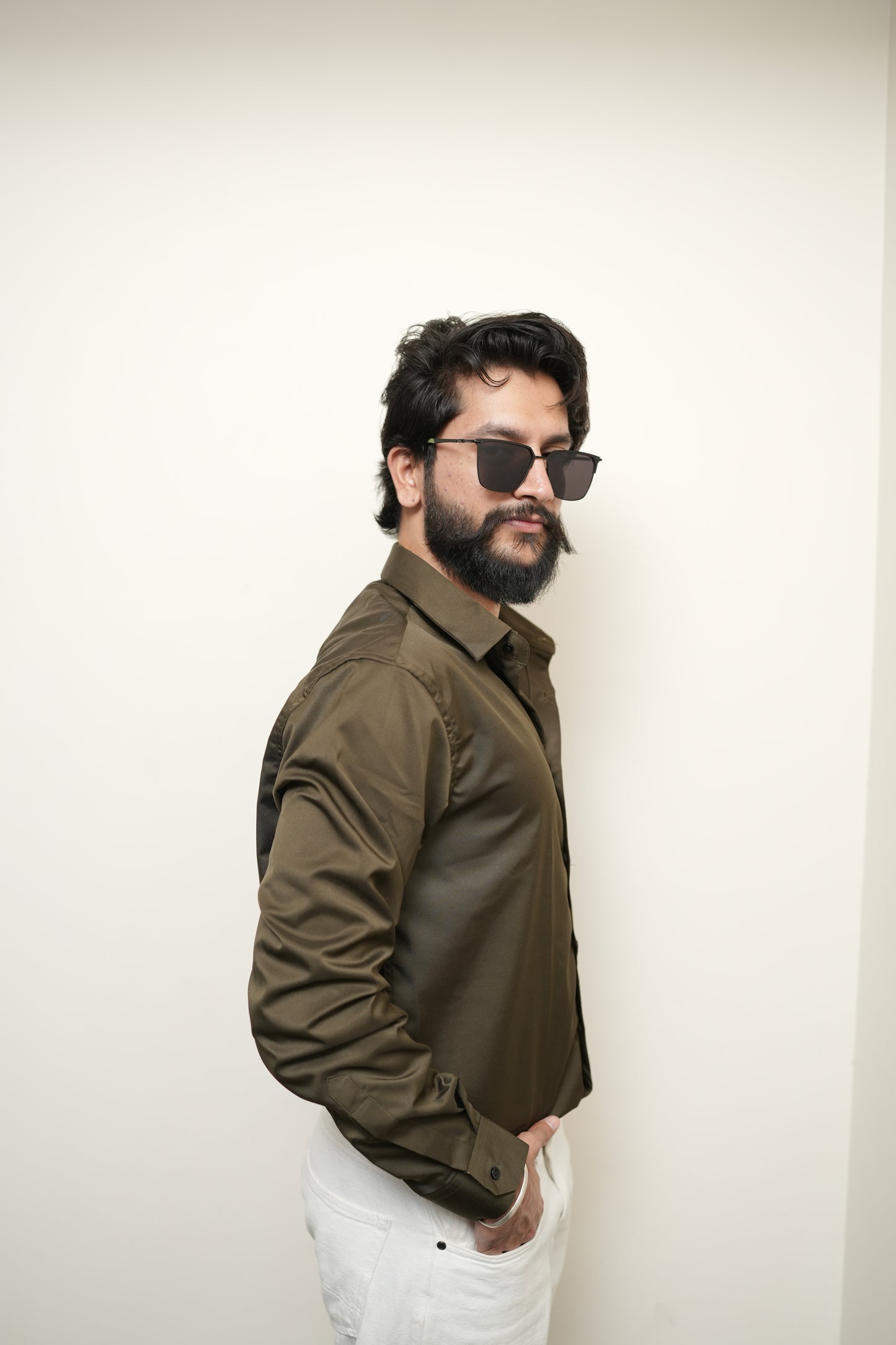 Oslo Olive Printed shirt