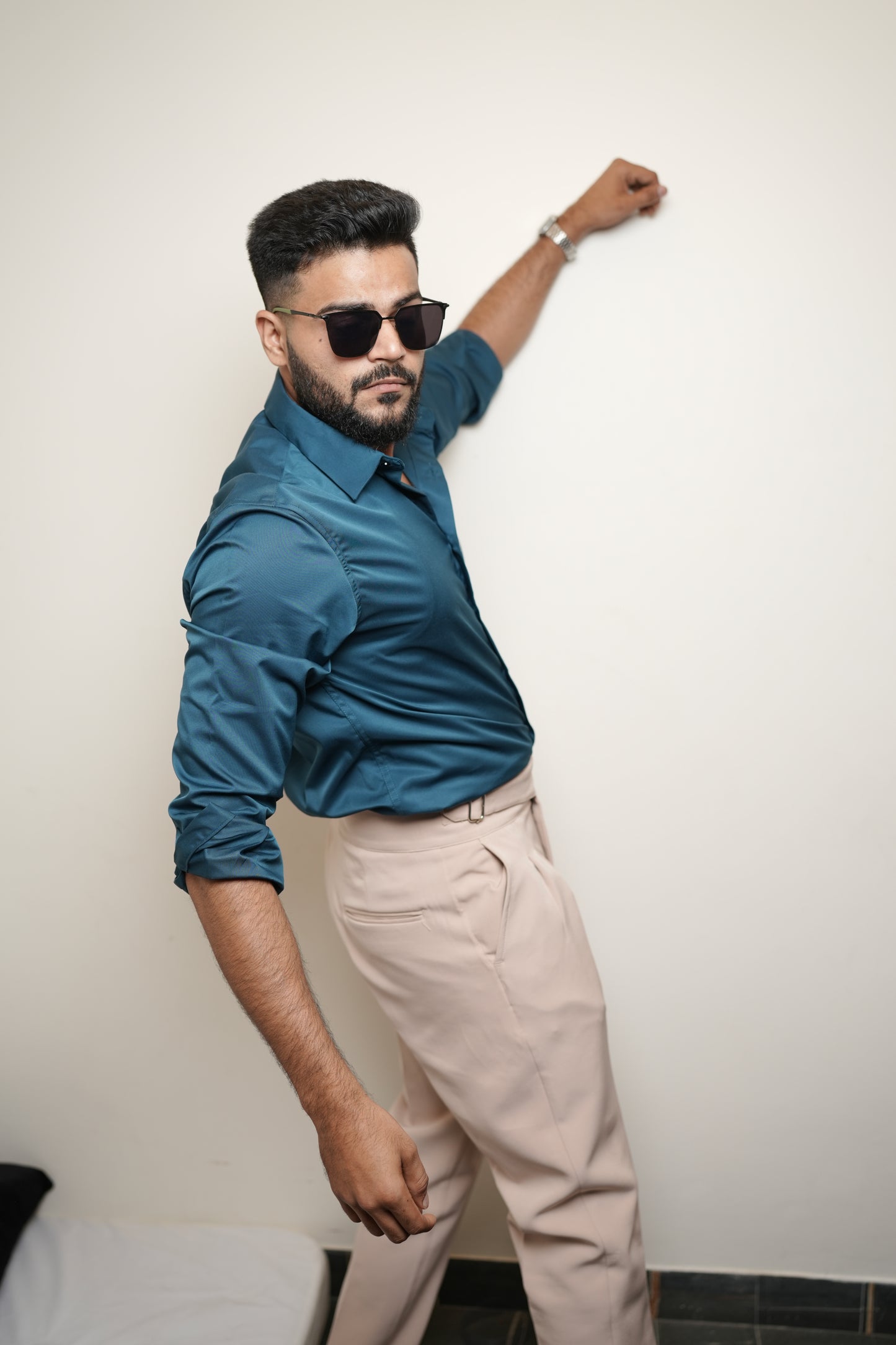 Oslo Crystal Teal Printed shirt