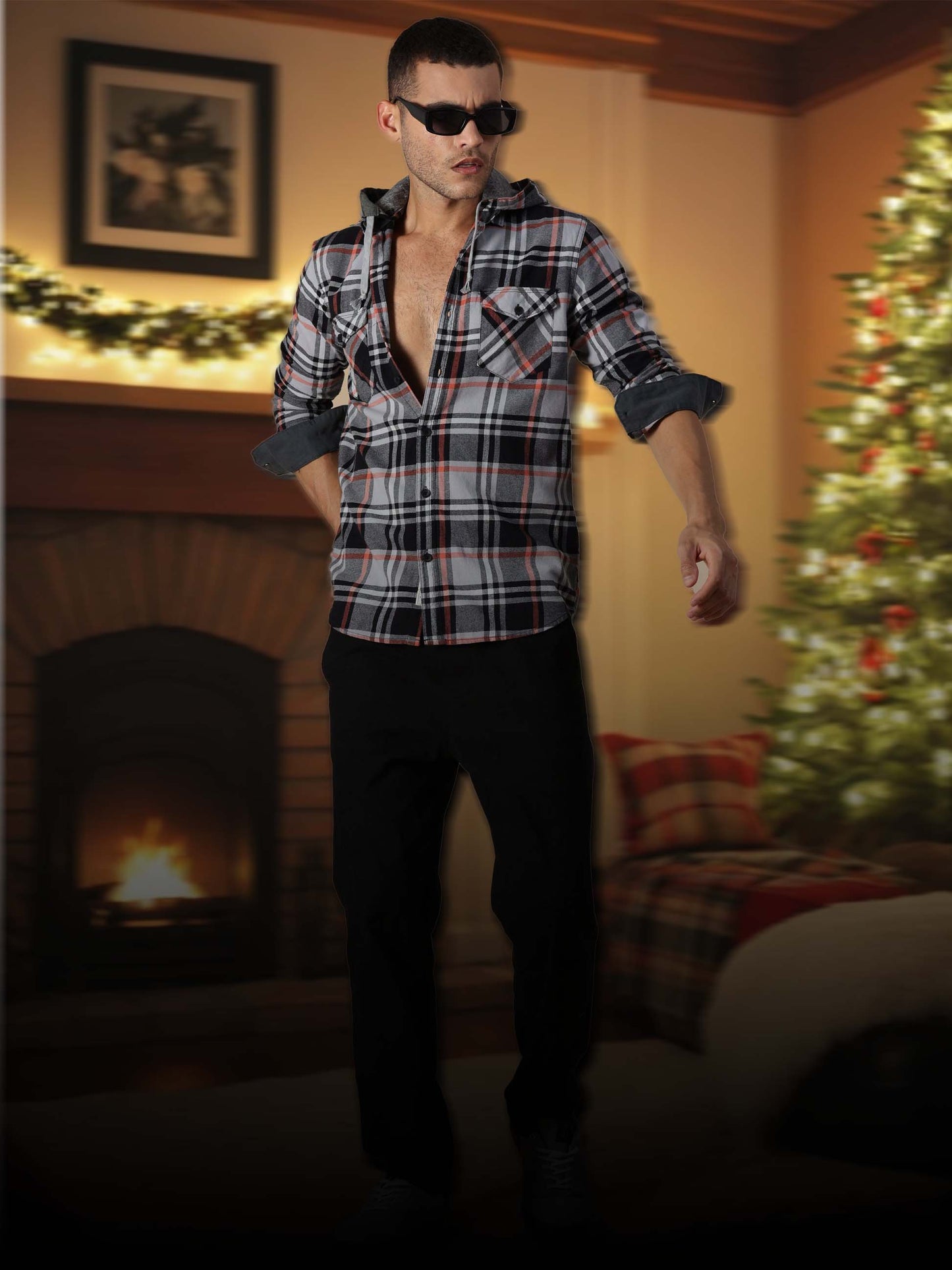 Freetown Grey Black Check Shirt