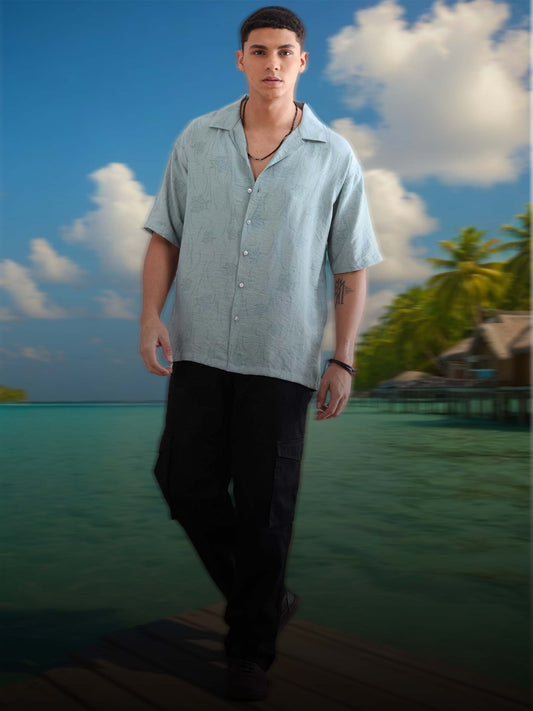 Glasgow Mint Green Cuban Collar Shirt