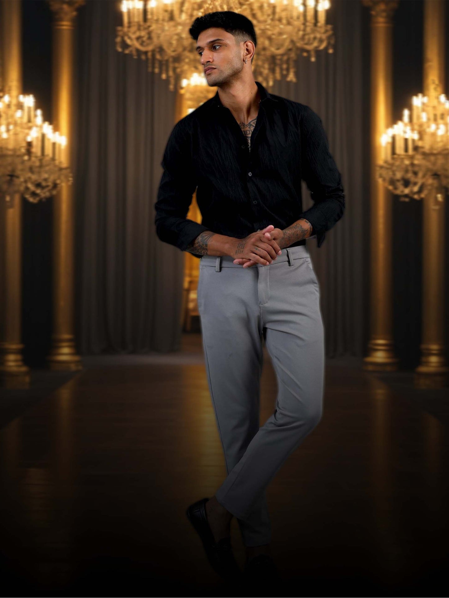 Hull Black Textured Shirt