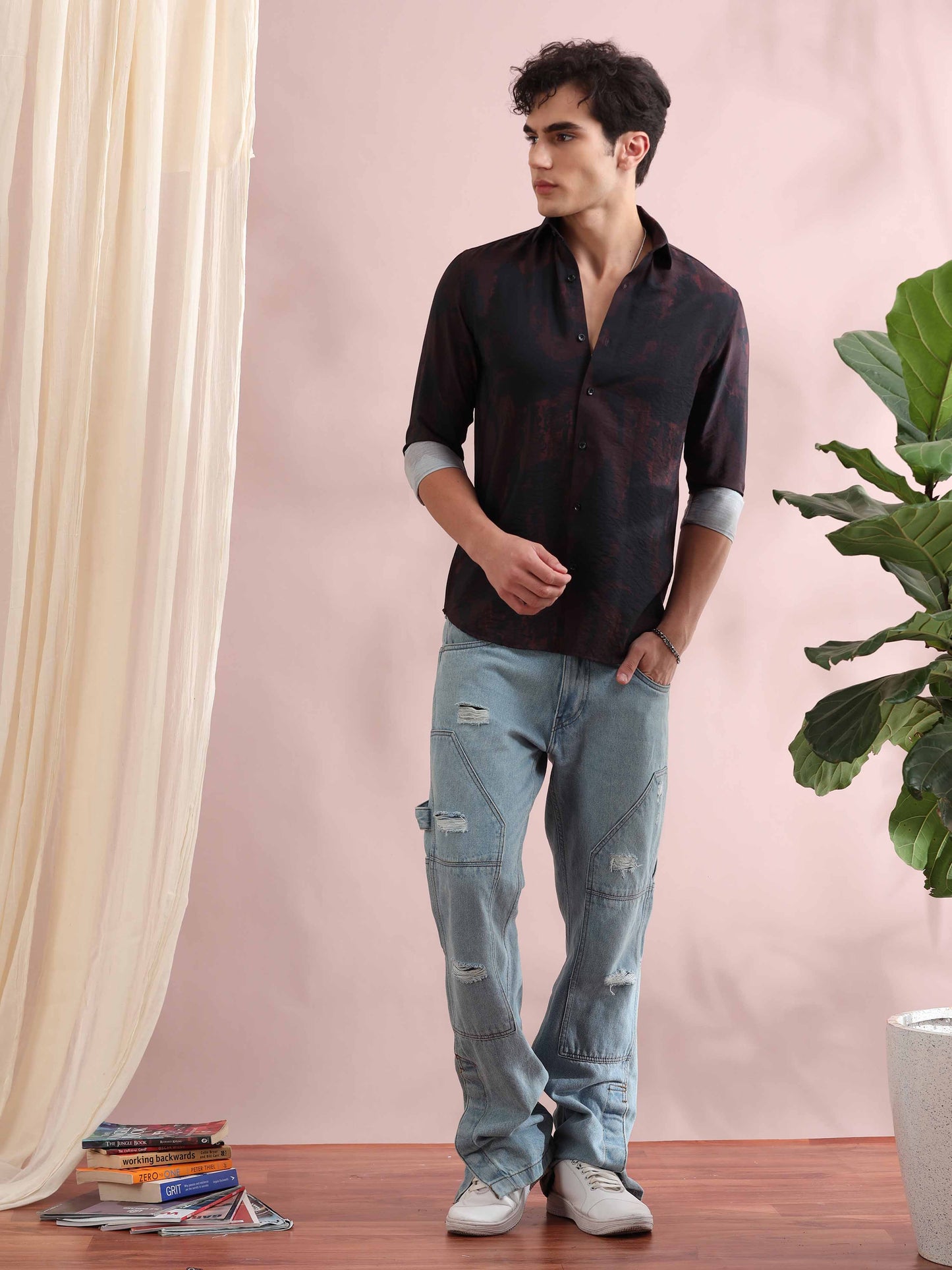 Santiago Smoky Wine Printed Shirt