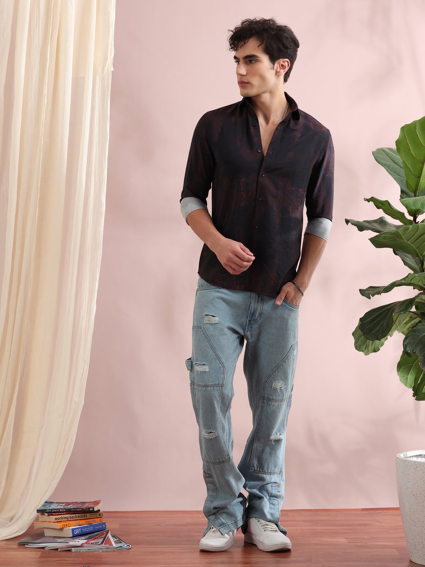 Santiago Smoky Wine Printed Shirt
