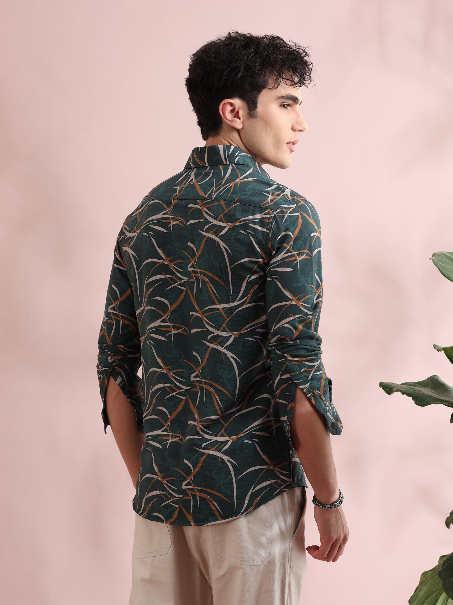 Santiago Timber Green Printed Shirt