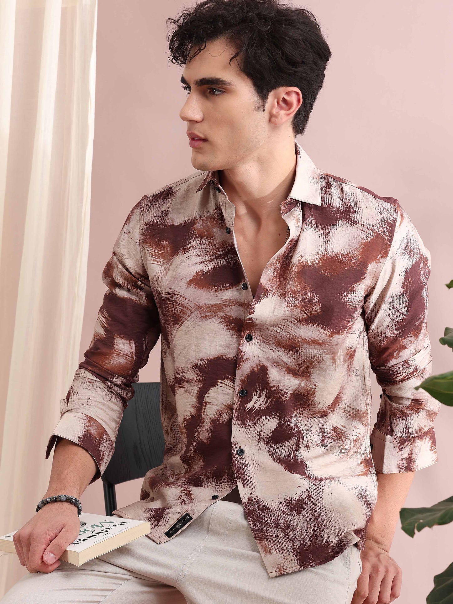 Santiago Brick Red Printed Shirt