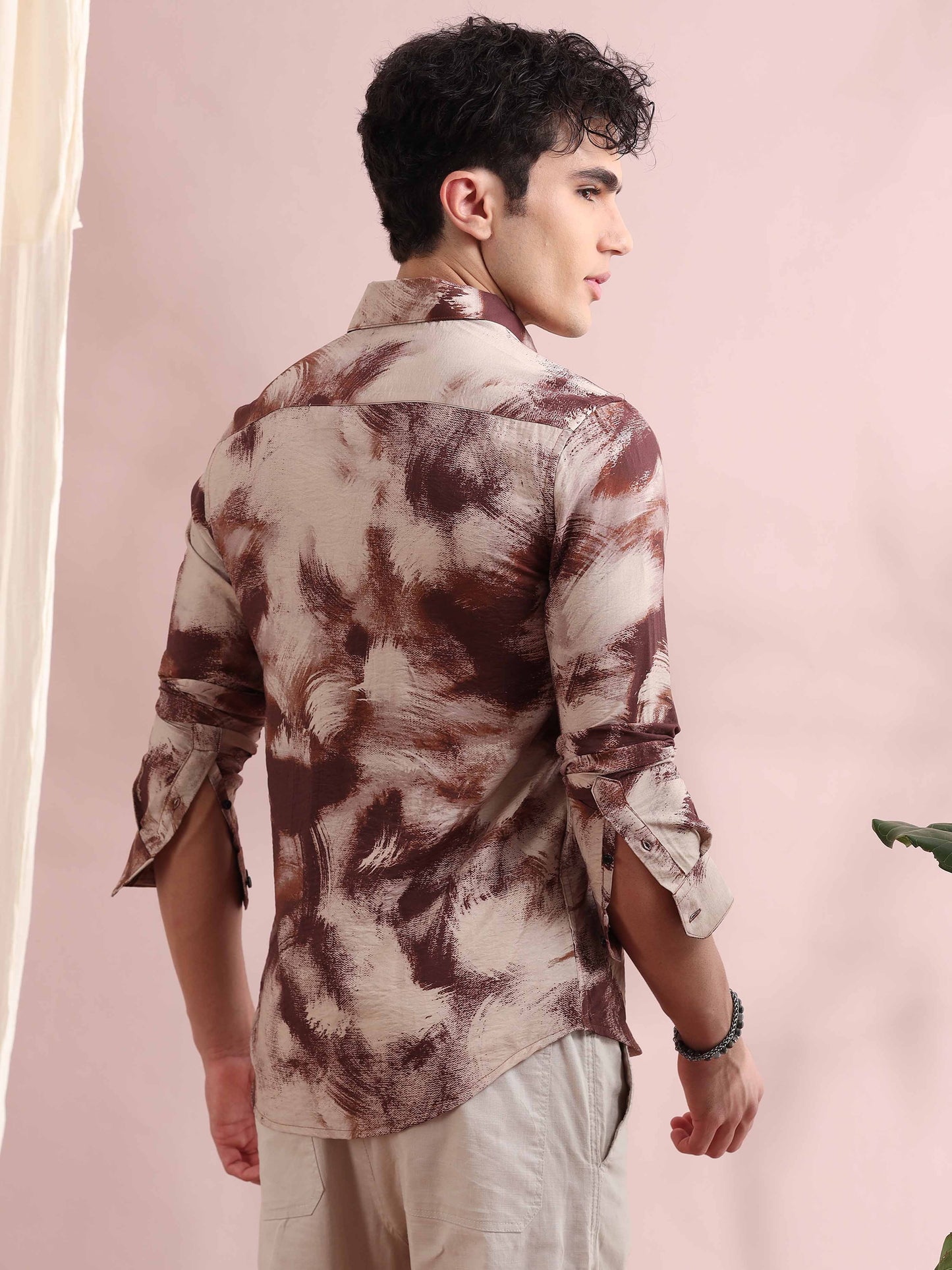 Santiago Brick Red Printed Shirt