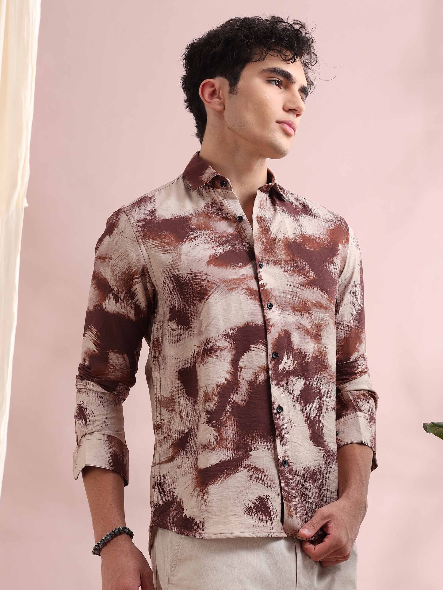 Santiago Brick Red Printed Shirt