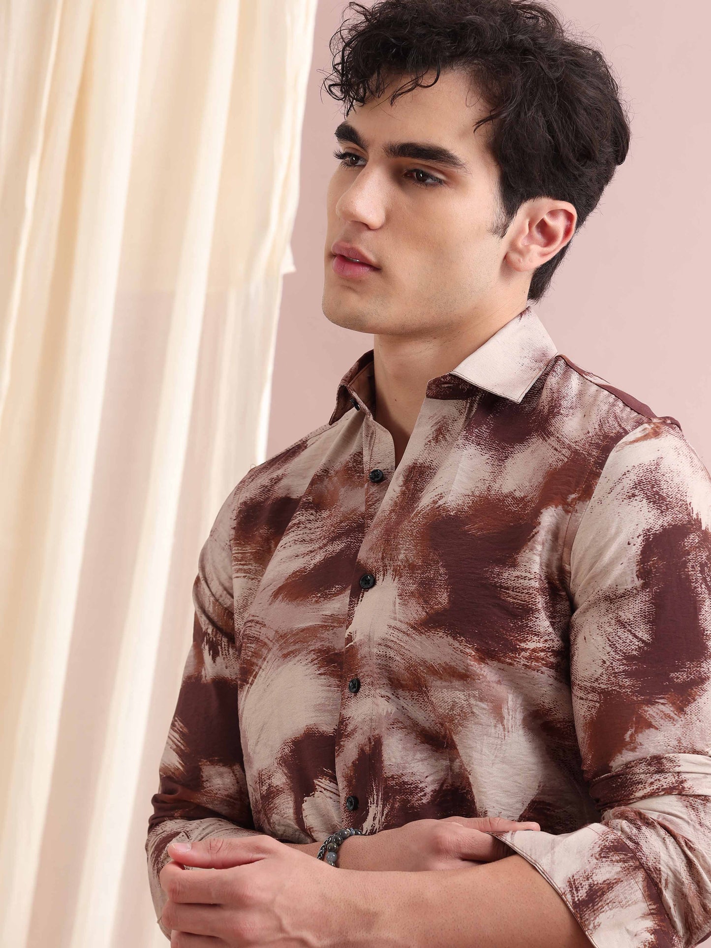 Santiago Brick Red Printed Shirt