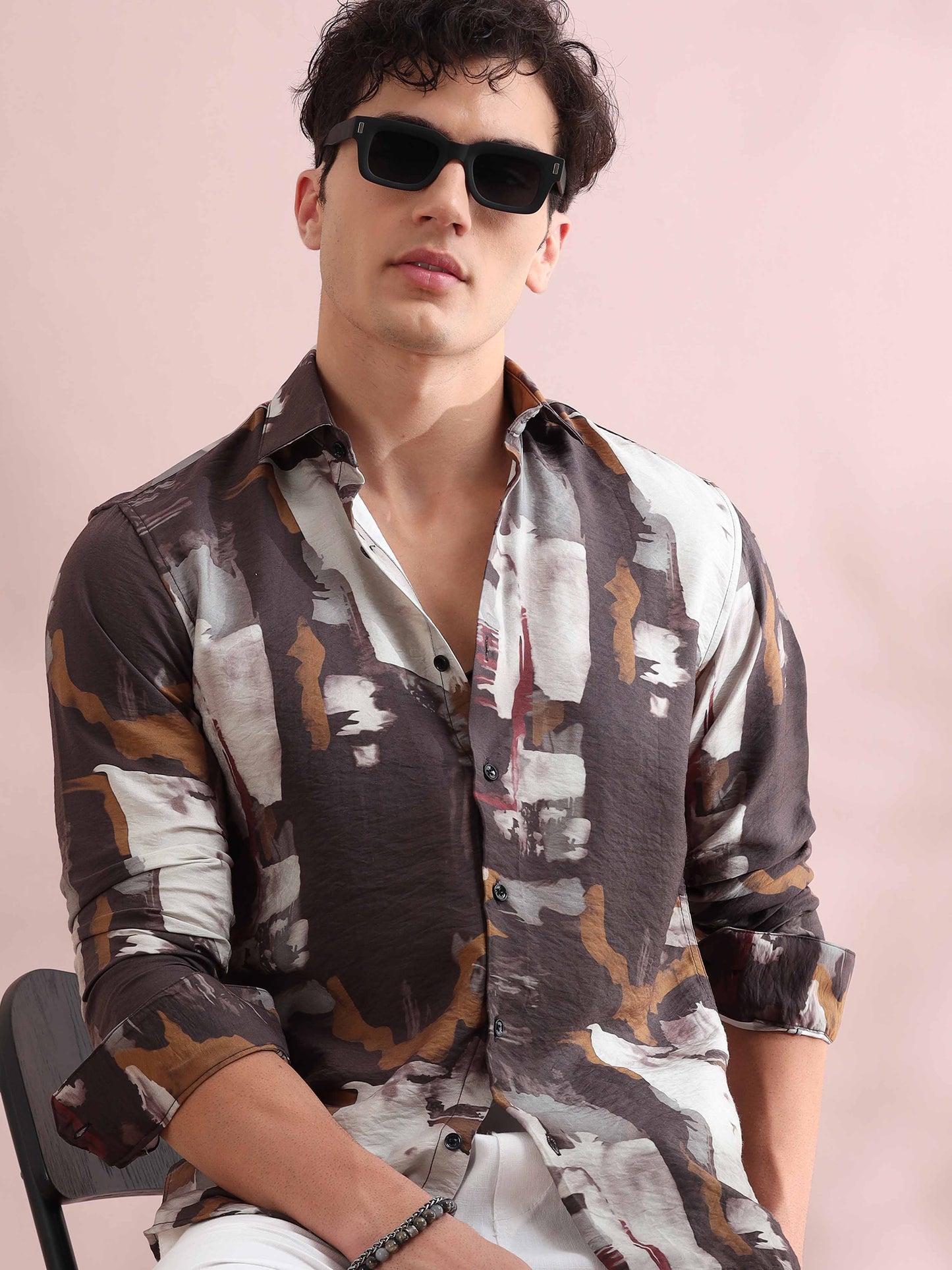 Santiago Dark Grey Printed Shirt
