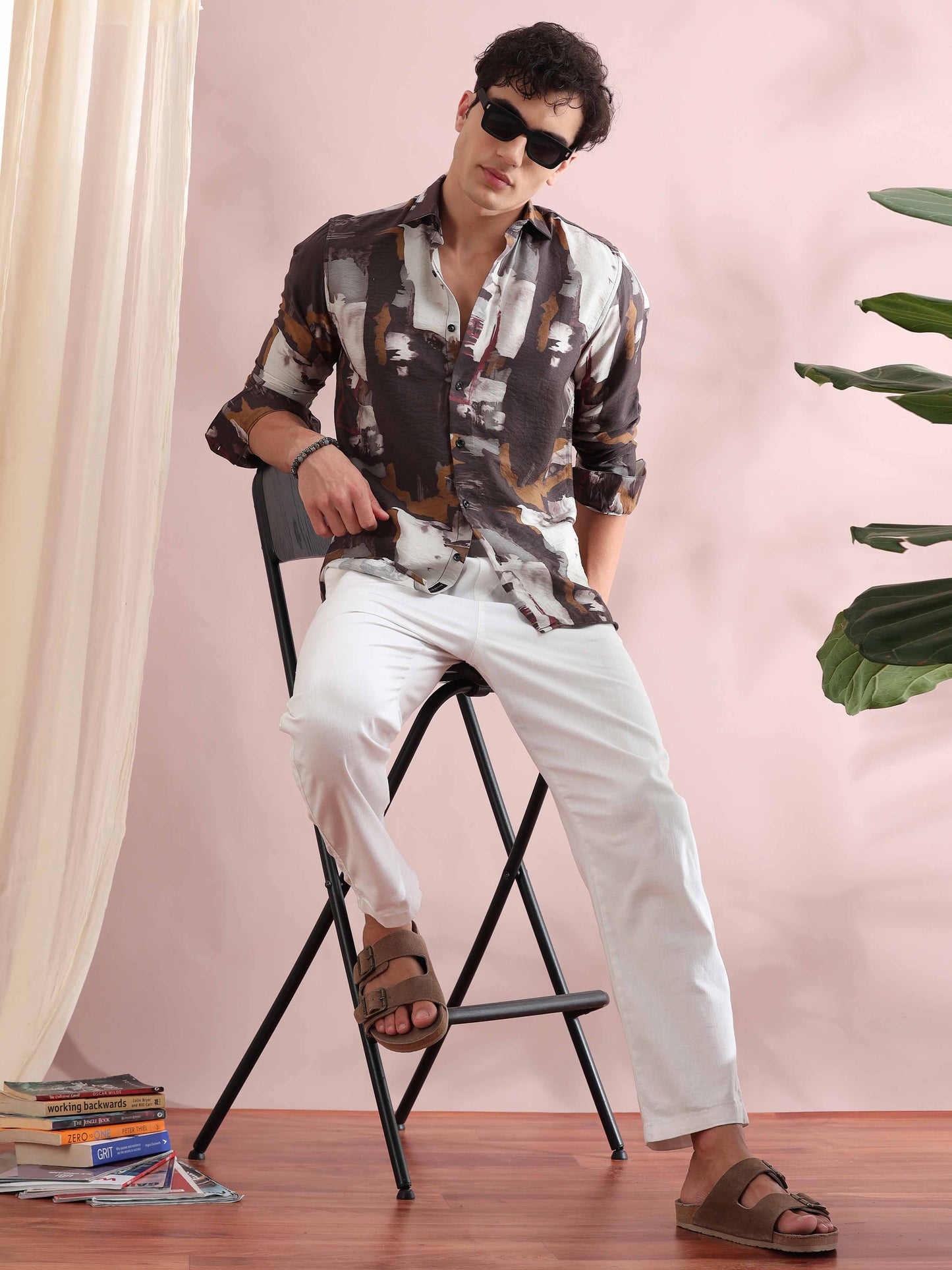 Santiago Dark Grey Printed Shirt