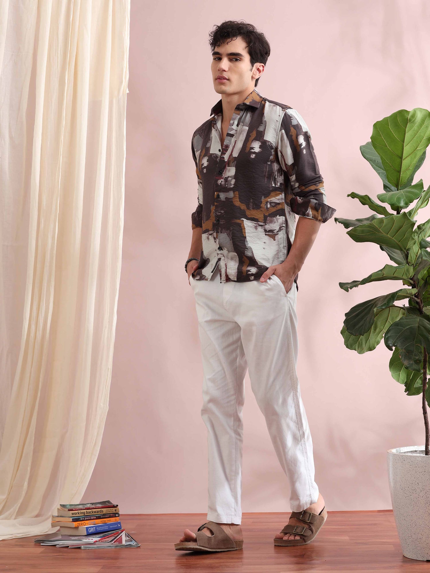 Santiago Dark Grey Printed Shirt