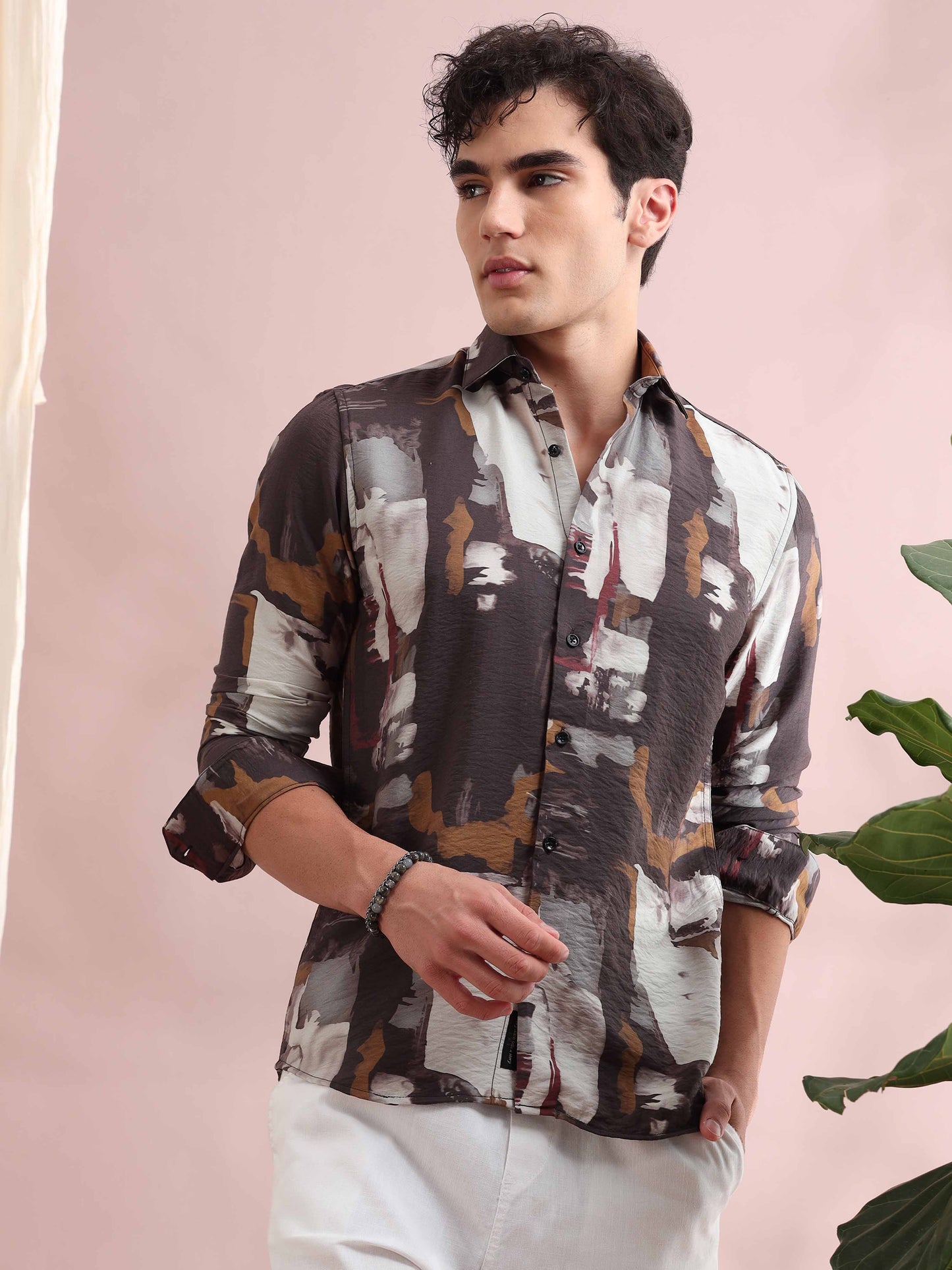 Santiago Dark Grey Printed Shirt