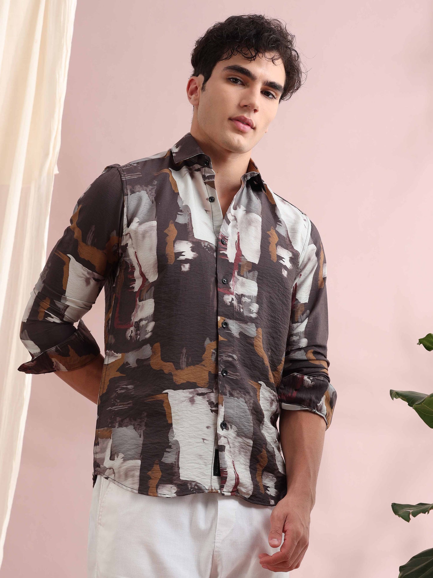 Santiago Dark Grey Printed Shirt