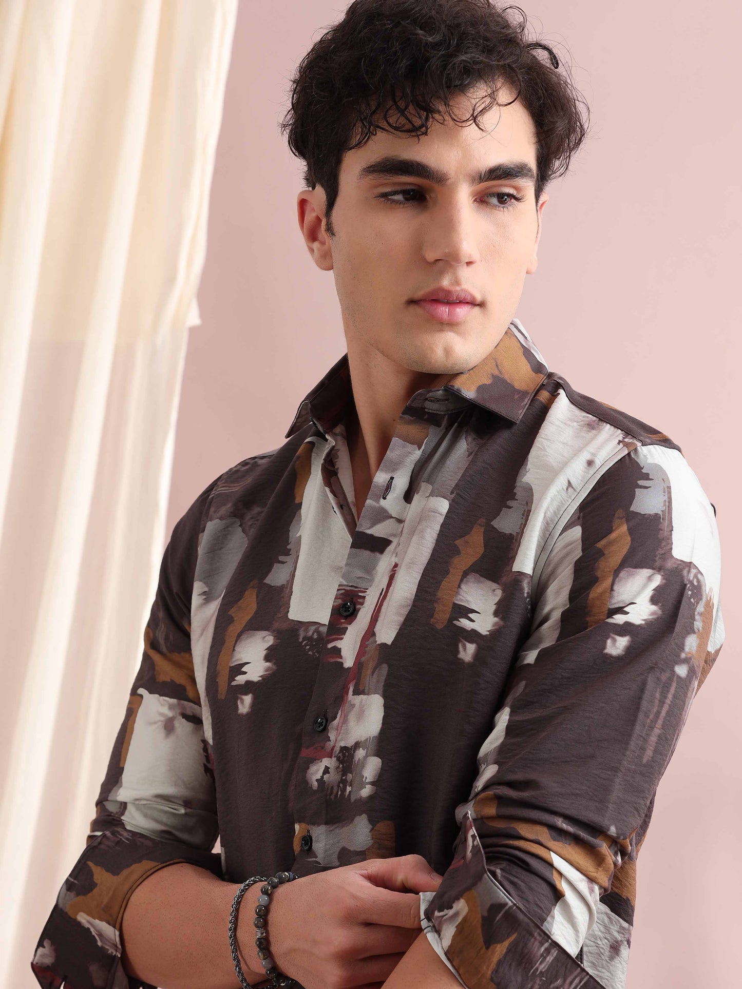 Santiago Dark Grey Printed Shirt