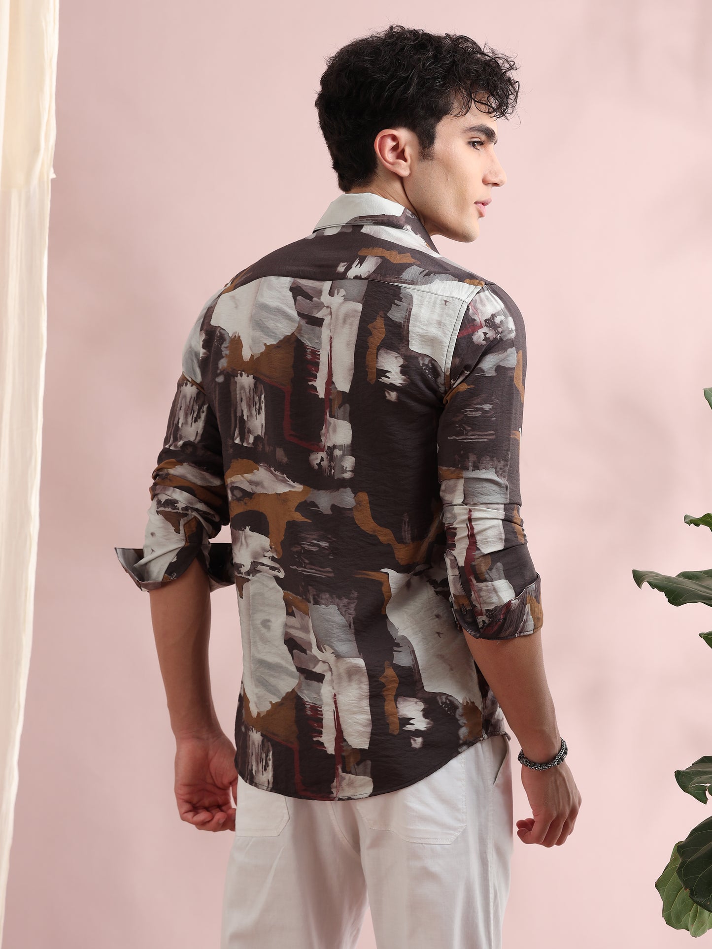 Santiago Dark Grey Printed Shirt
