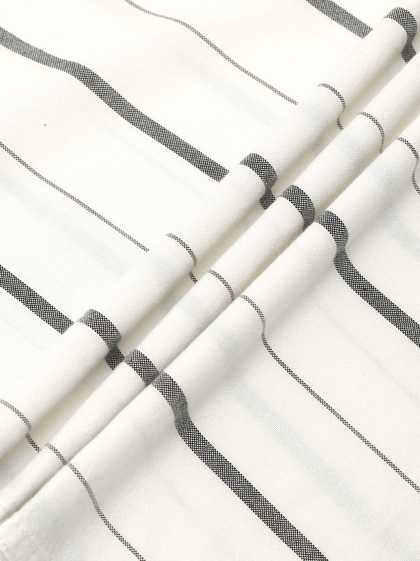 Gandia Milk White Plus Size Stripes Shirt