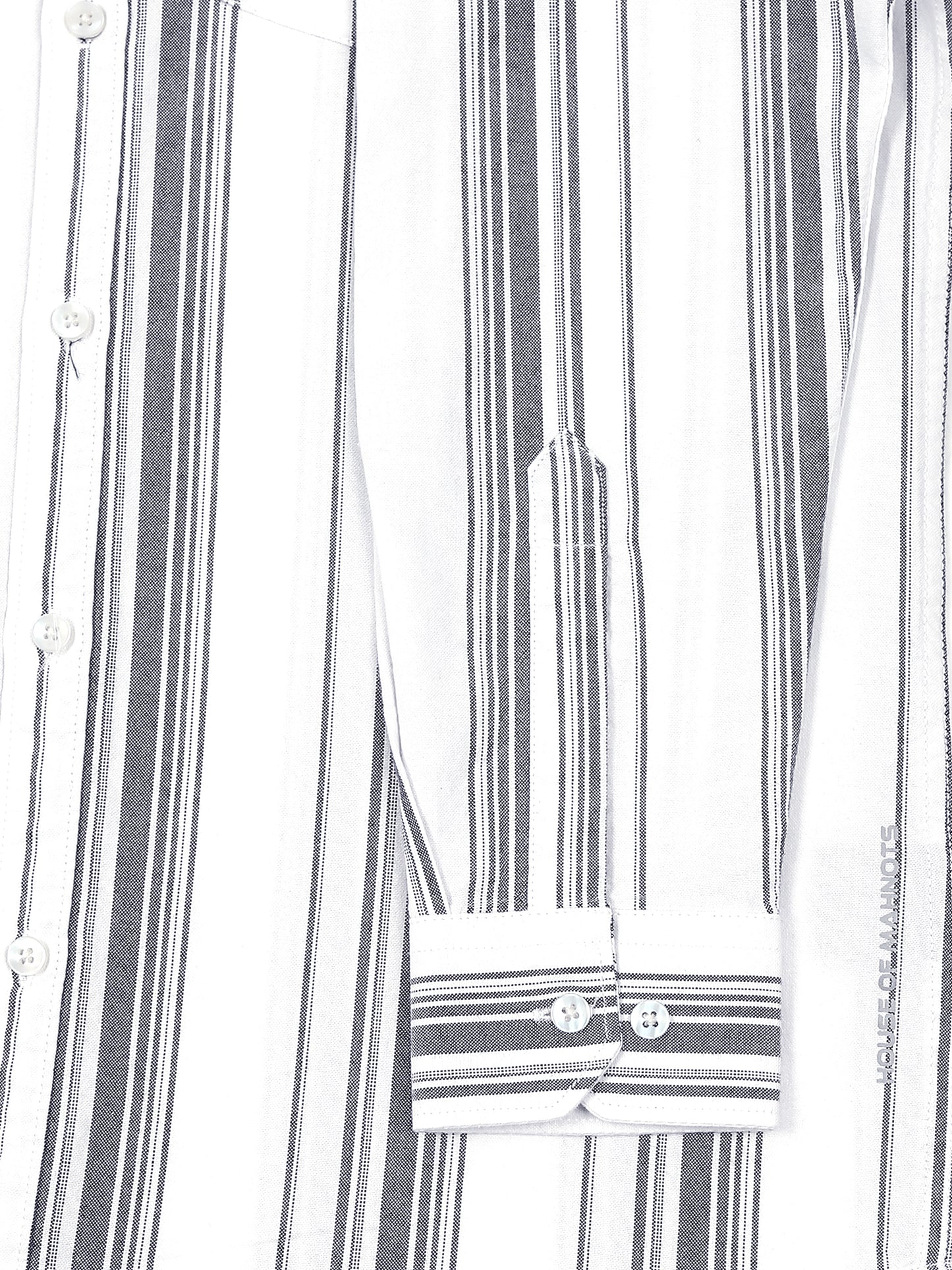 Gandia White & Grey Plus Size Stripes Shirt