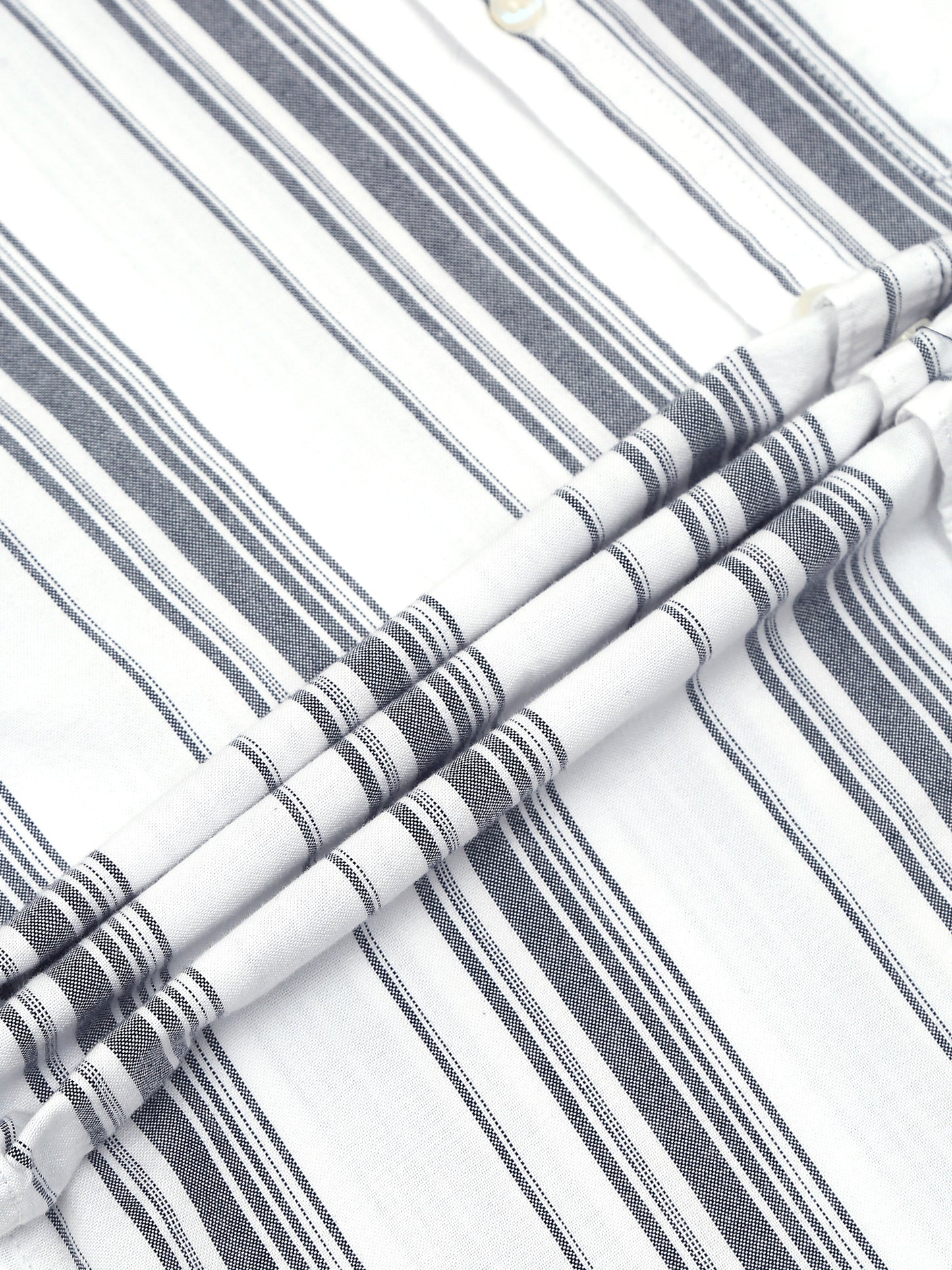 Gandia White & Grey Plus Size Stripes Shirt