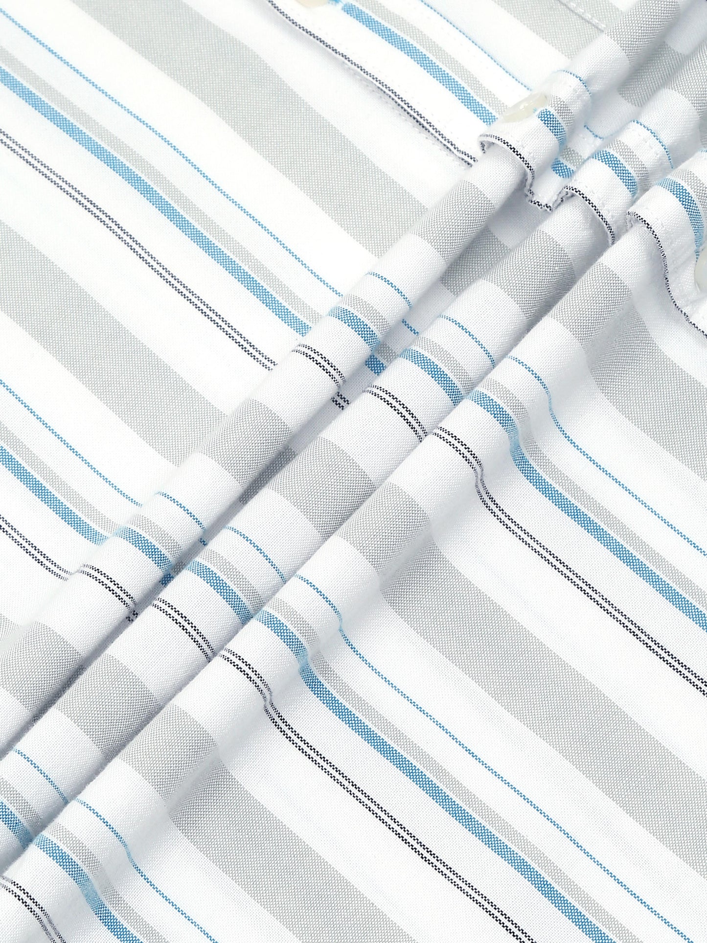 Gandia Mint Cream Plus Size Stripes Shirt