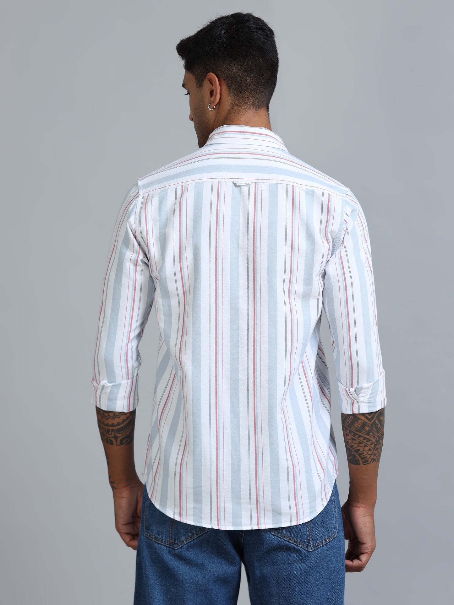 Gandia White & Blue Stripes Shirt