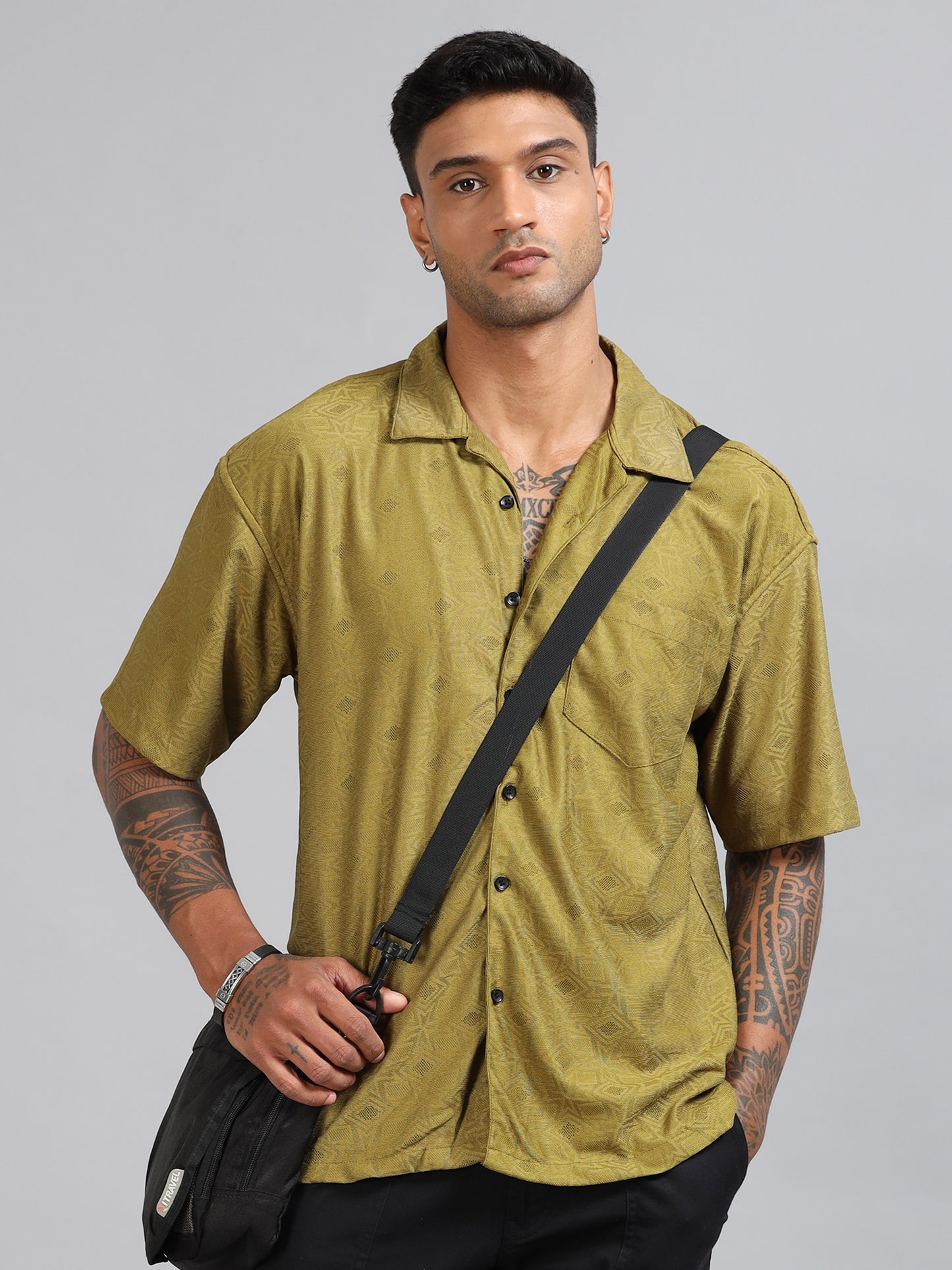 Jack Green Oversized Printed Shirt