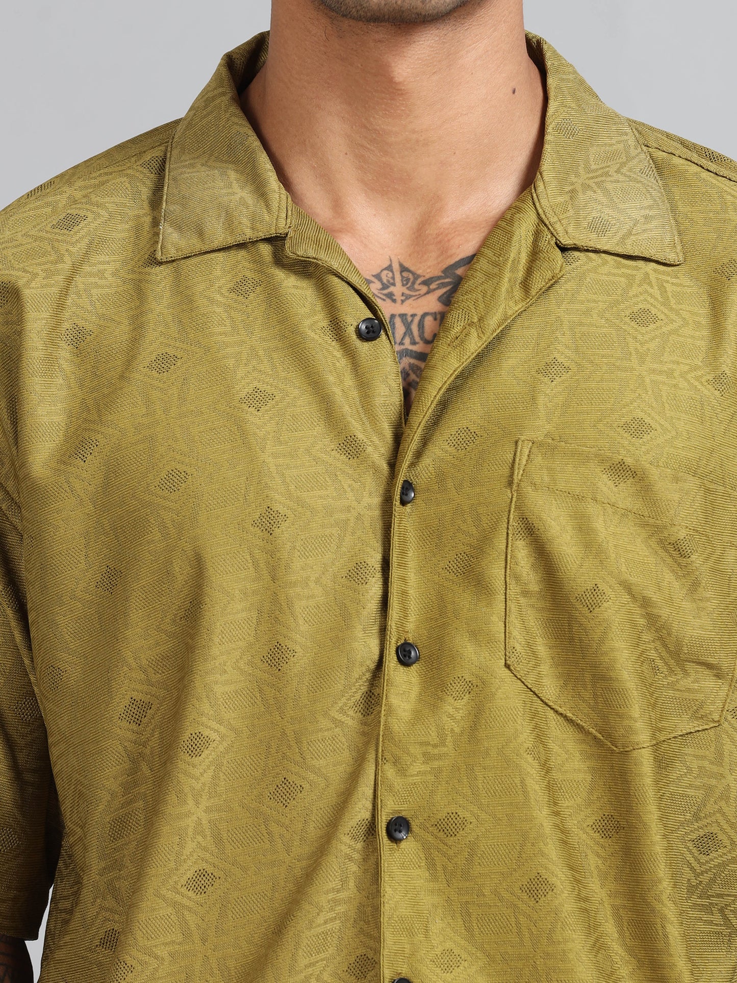 Jack Green Oversized Printed Shirt