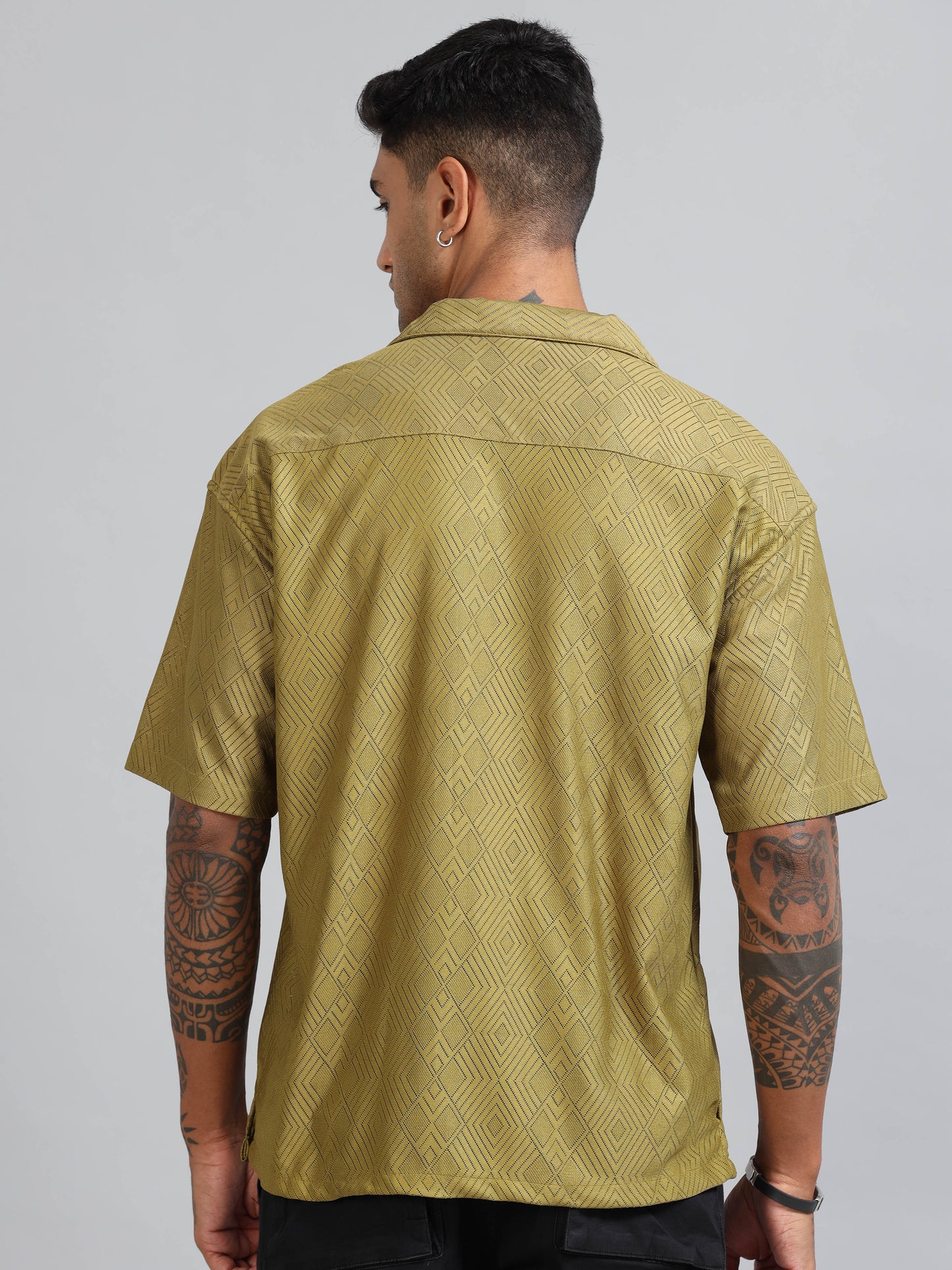 Jack Parrot Green Oversized Printed Shirt