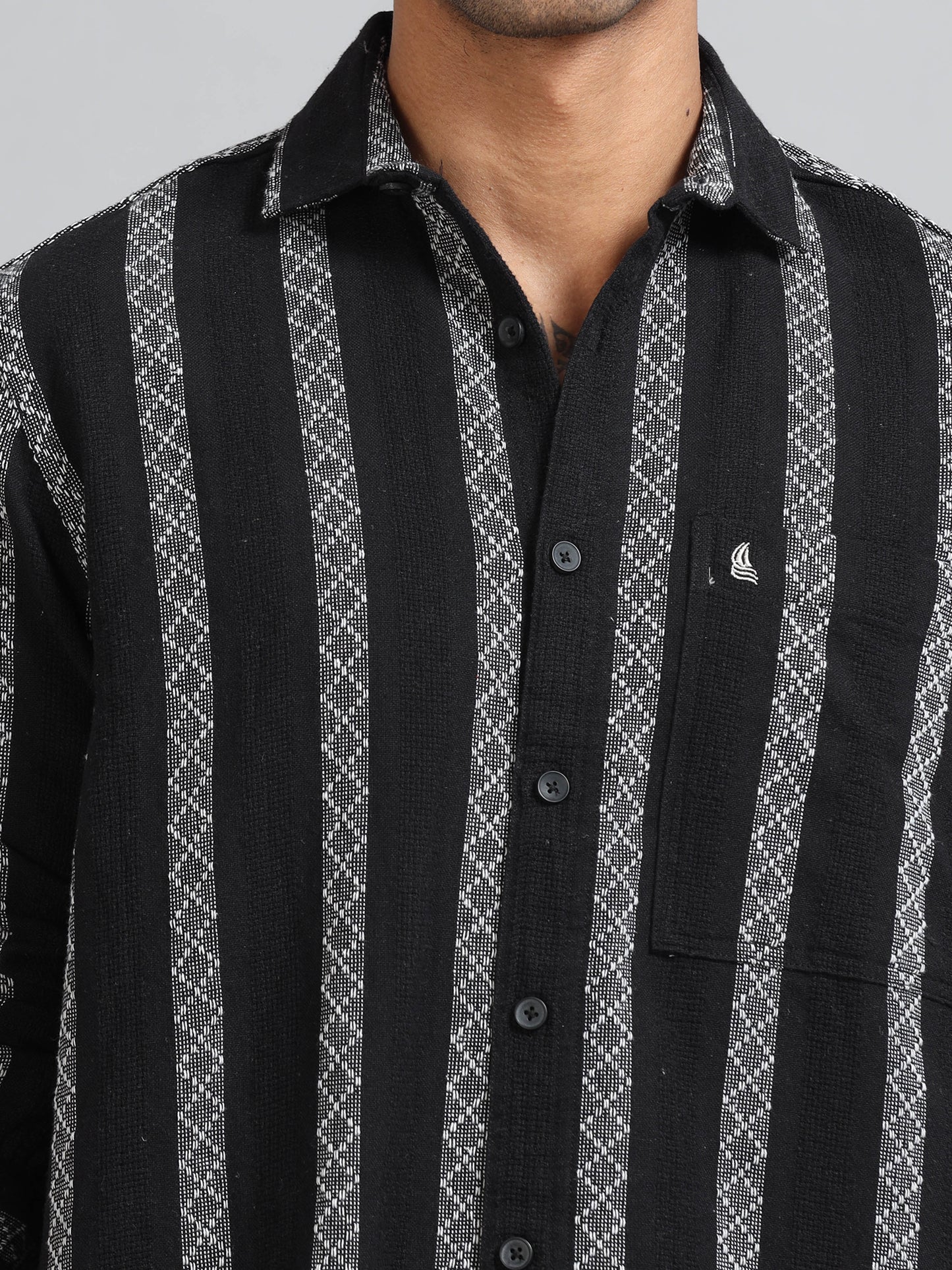 Michigan Black Running Zigzag Stripe Shirt