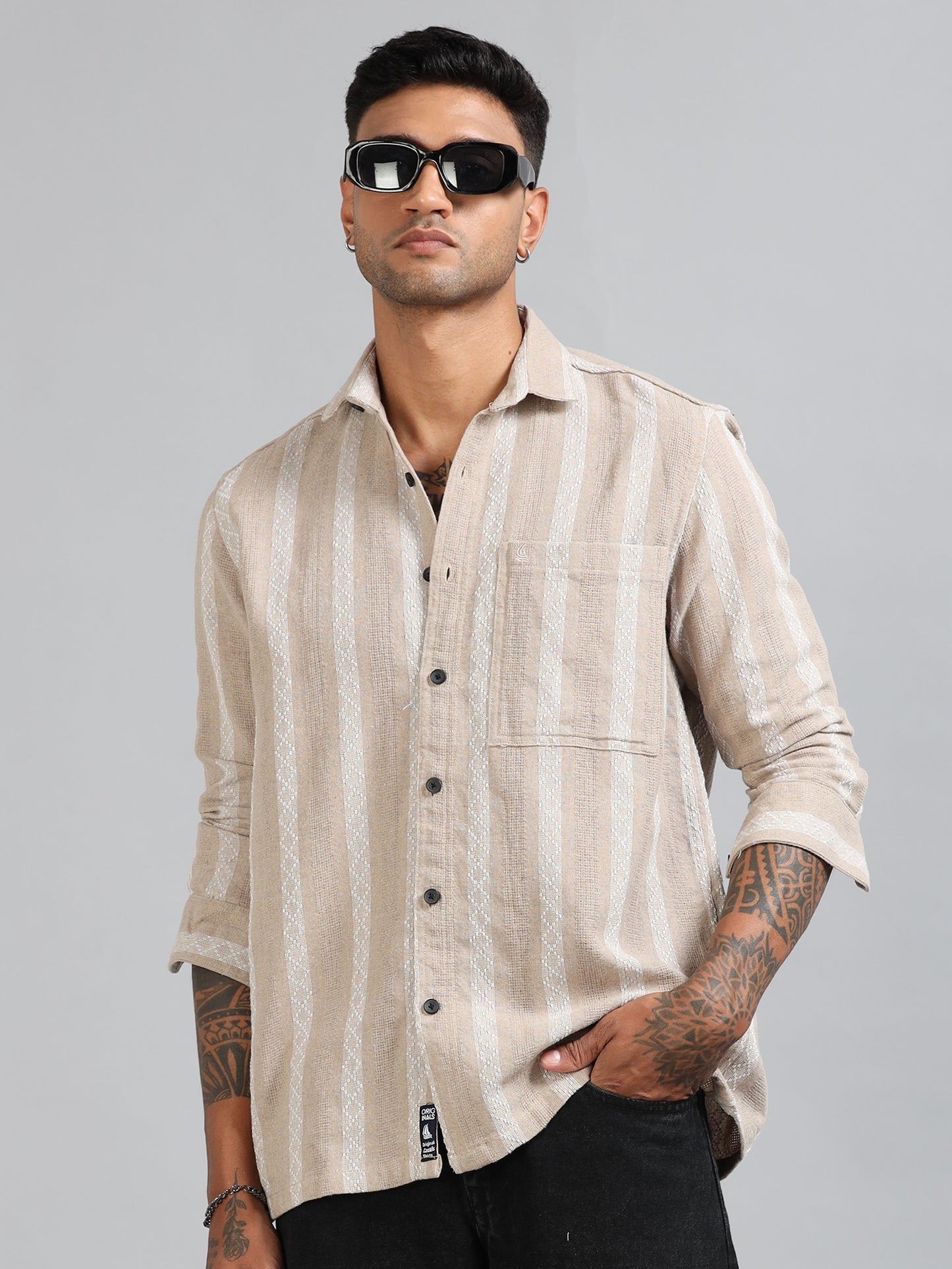 Michigan Peach Running Zigzag Stripe Shirt