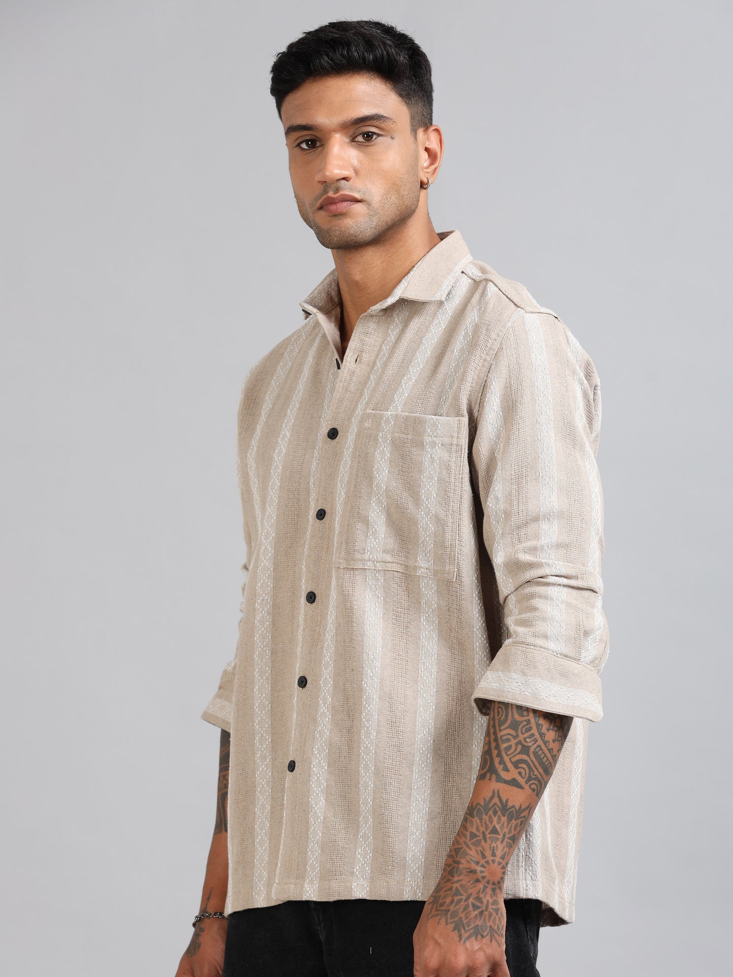 Michigan Peach Running Zigzag Stripe Shirt