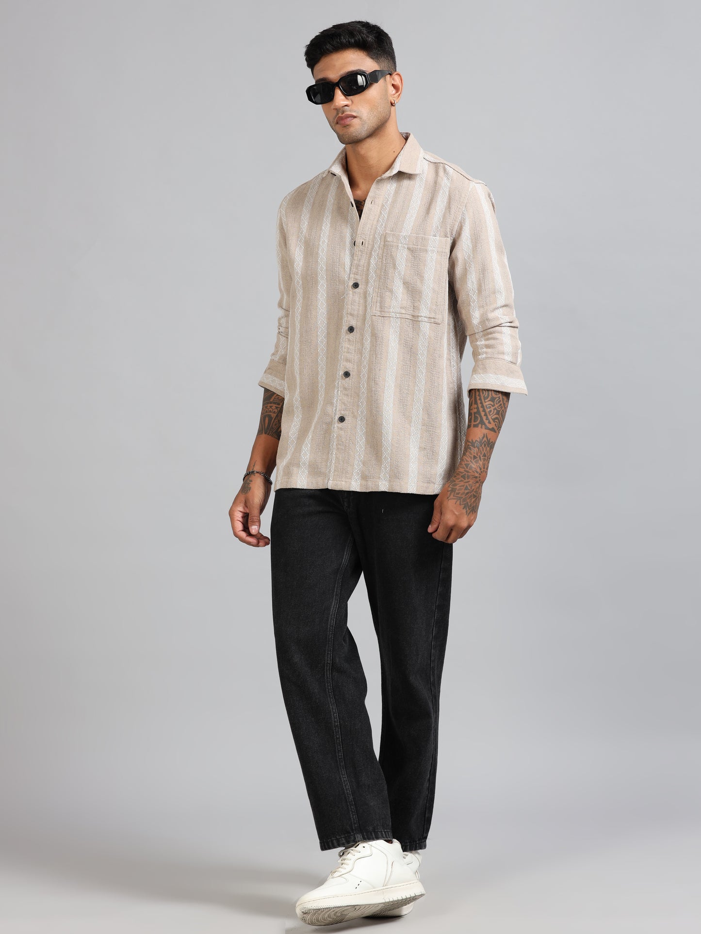Michigan Peach Running Zigzag Stripe Shirt