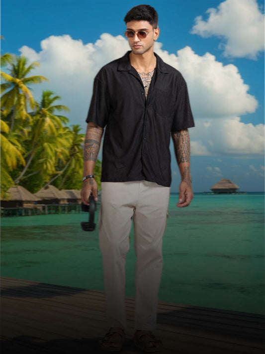 Jack Charcoal Luster knitted solid Shirt