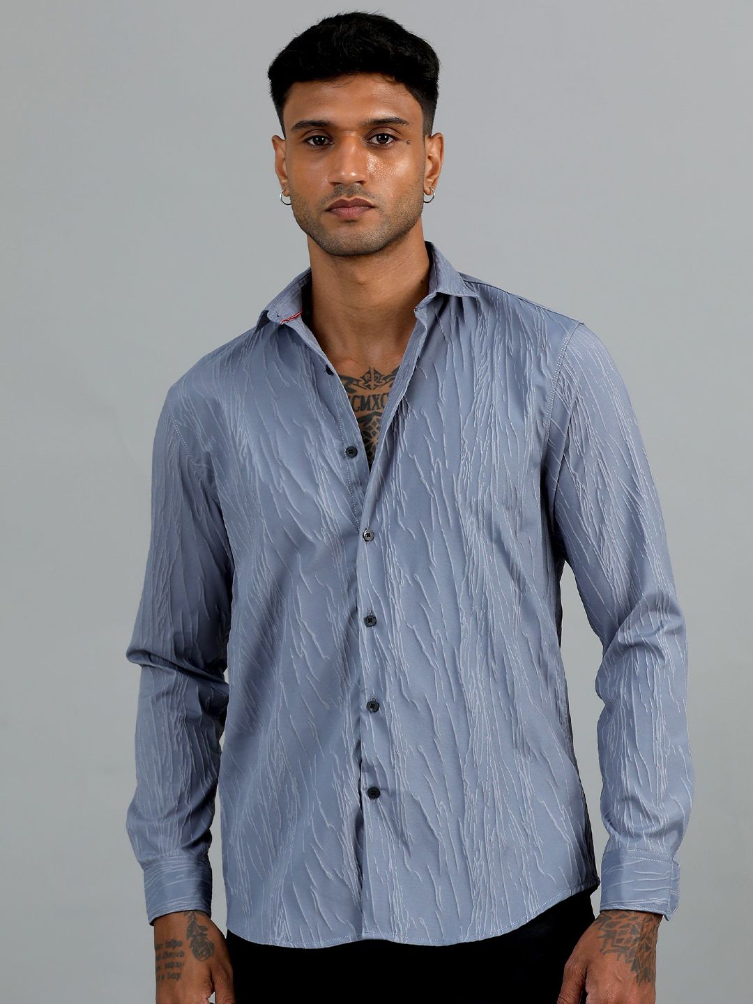 Hull Light Grey Textured Shirt