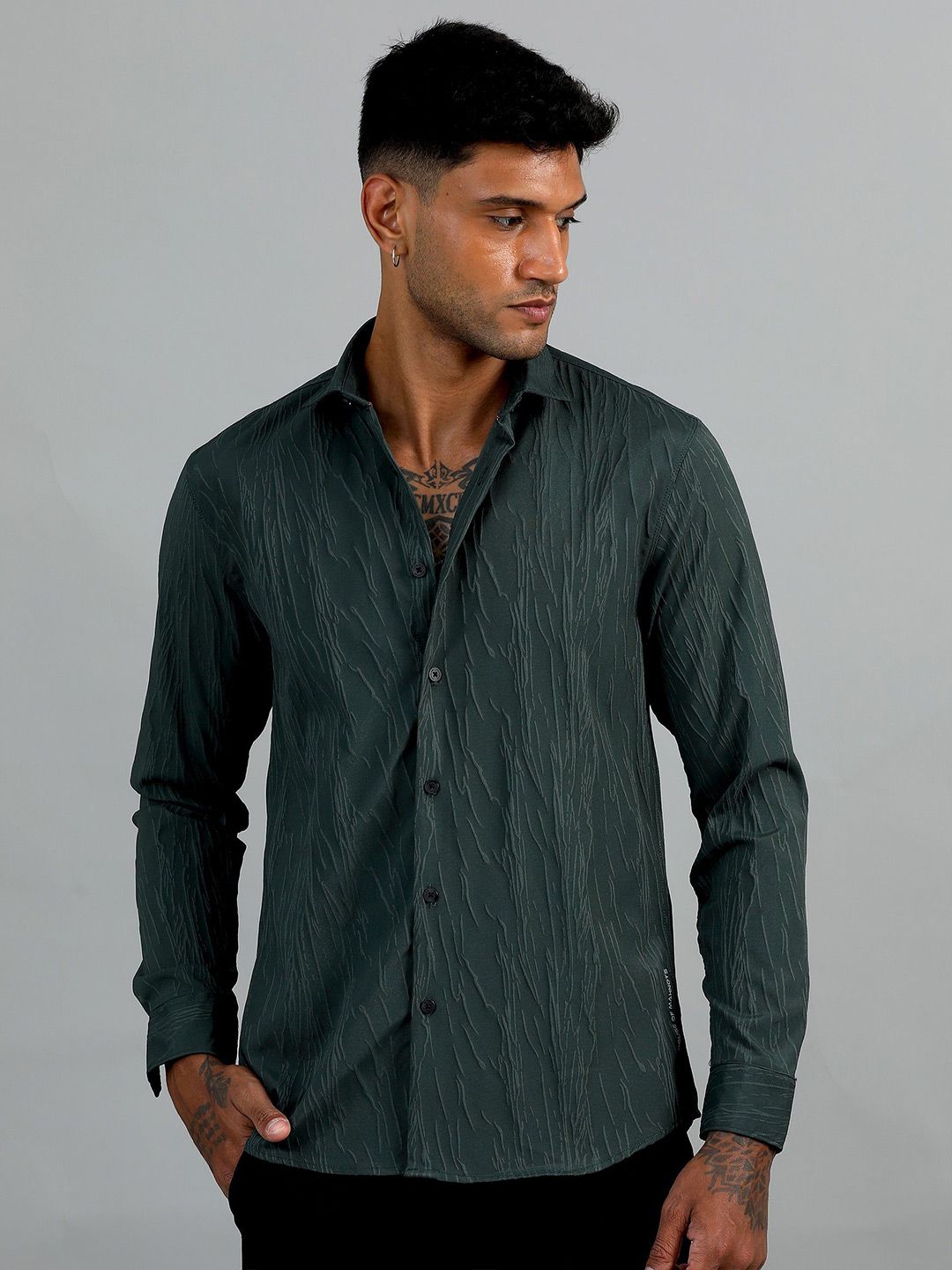 Hull Green Textured Shirt