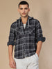 Freetown Black Grey Check Hoodie Shirt