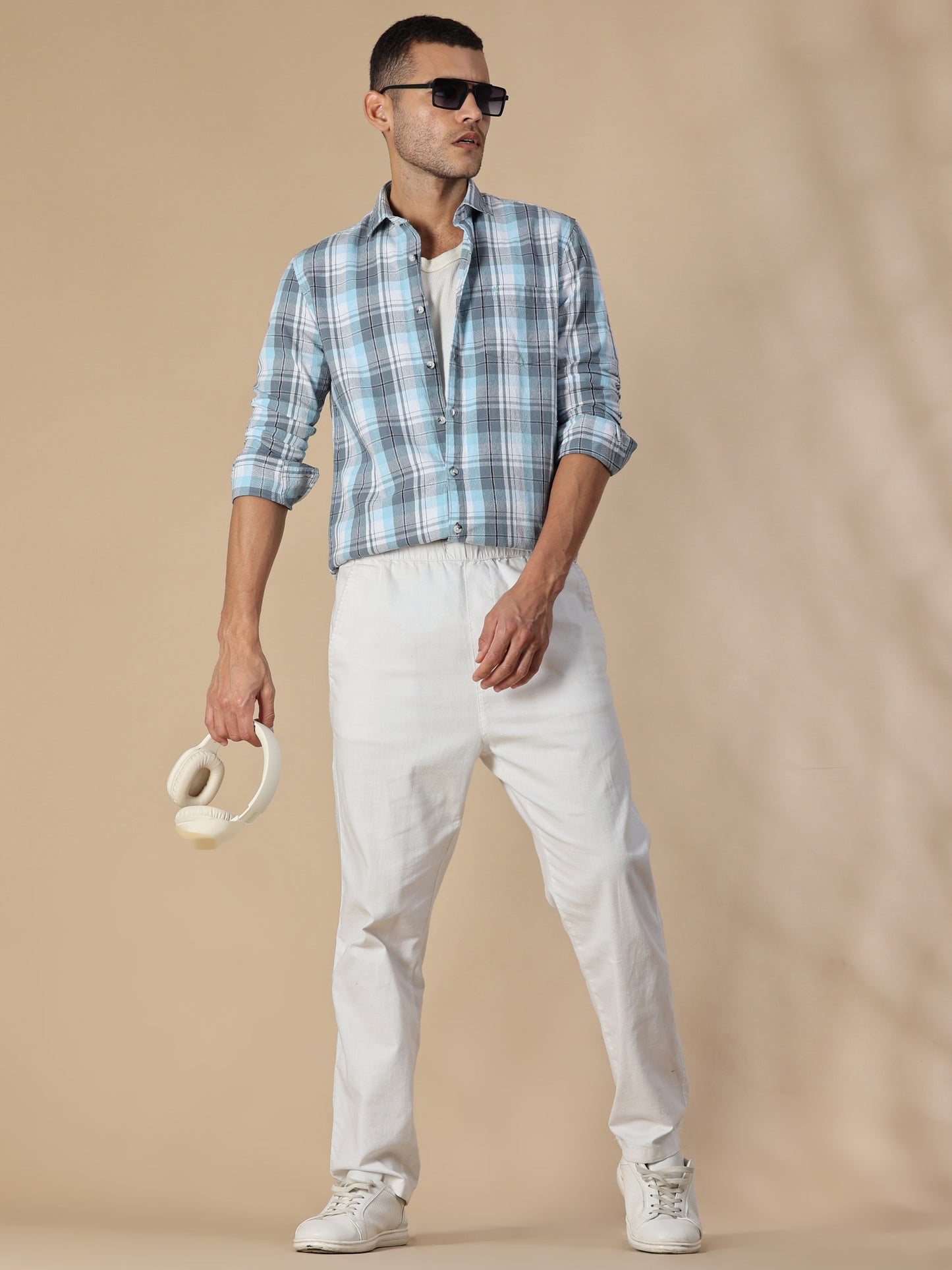 Scuderia Powder Blue Check Shirt