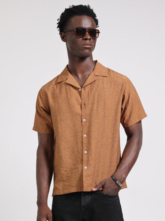 Riga brown solid shirt