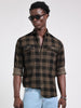 Iceland Taupe Corduroy Checked shirt