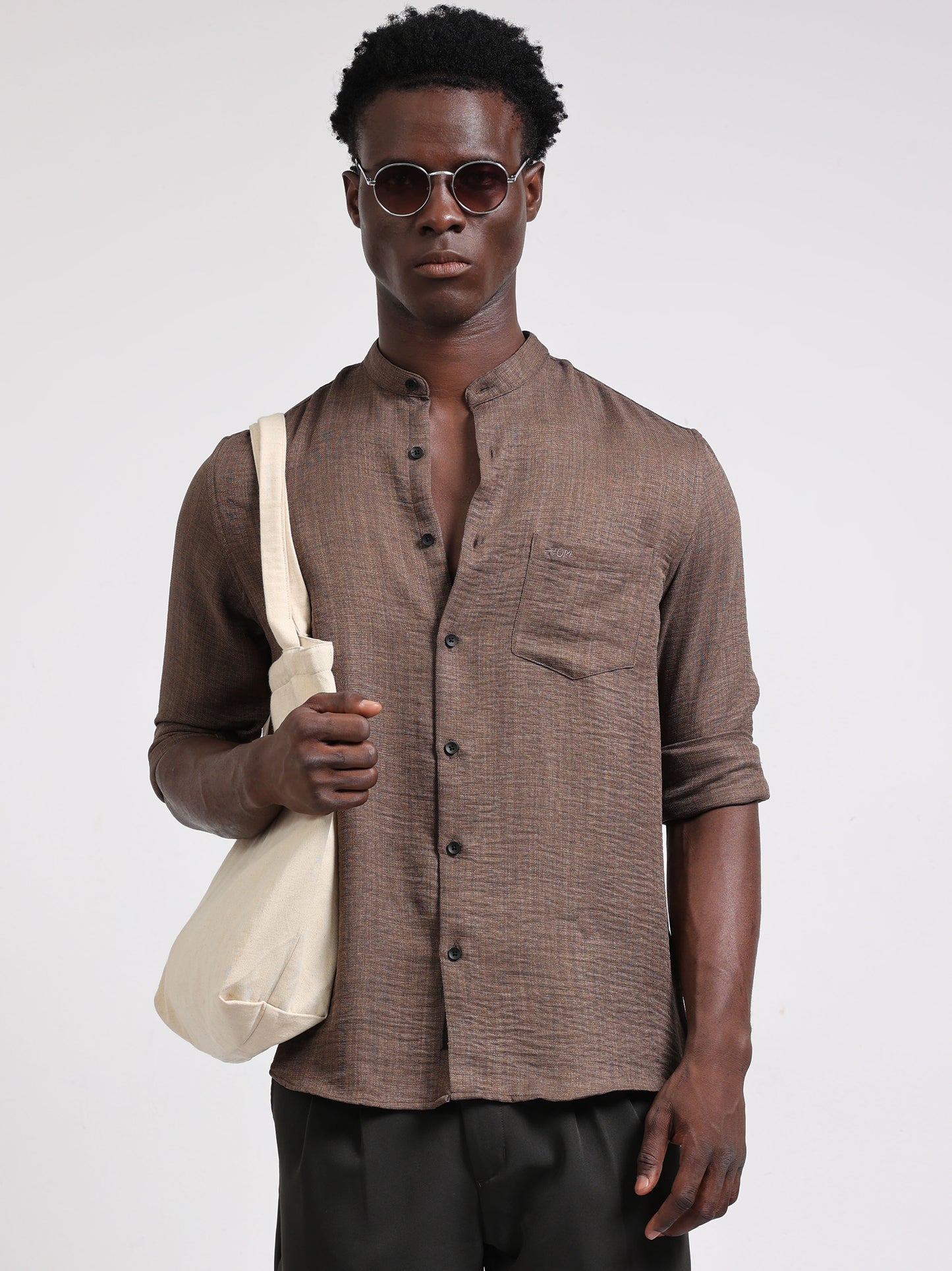 Bali Brown Solid Shirt