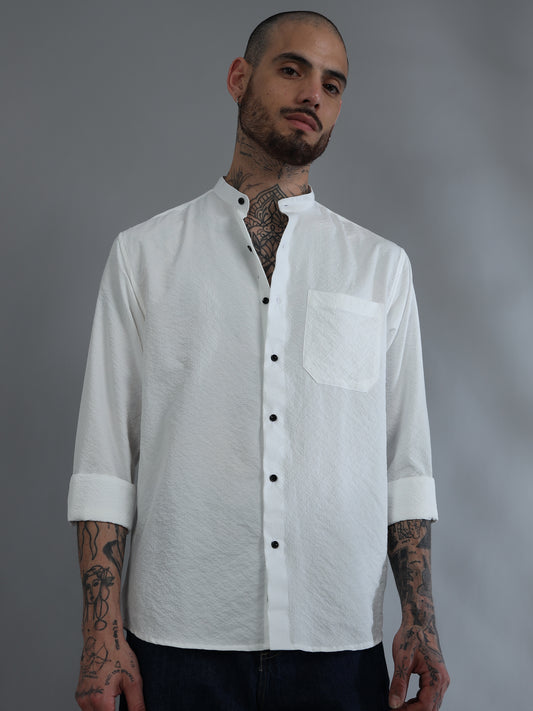Muscovite White Solid Shirt