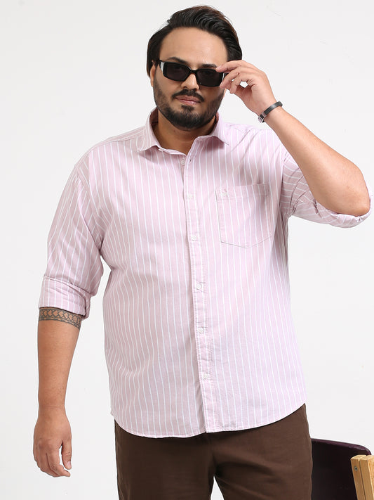 Gandia Pink Plus Size Striped Shirt