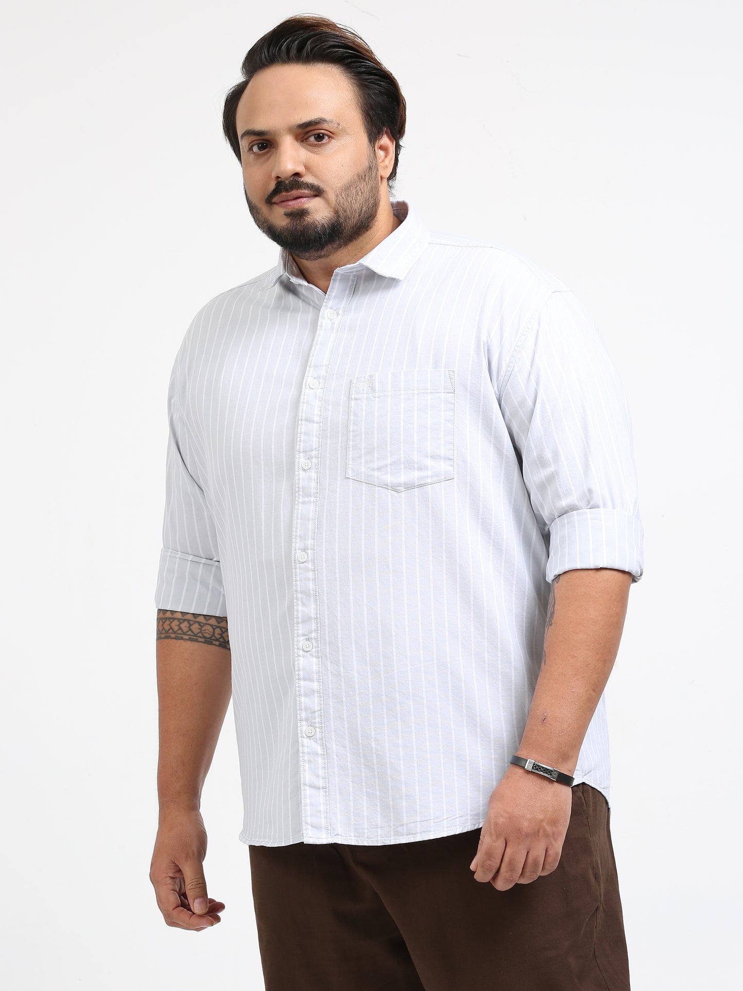 Gandia Pale Slate Striped Shirt