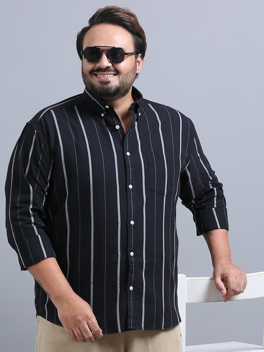 Gandia Navy Plus Size Striped shirt