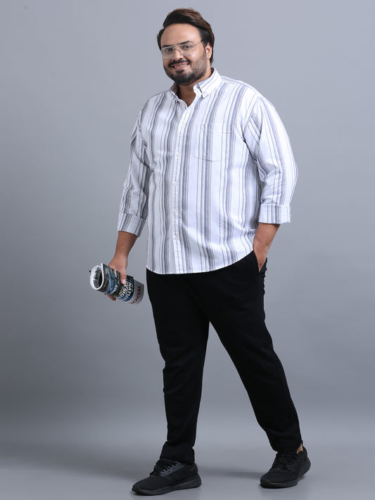 Gandia Alice Blue Plus Size Striped Shirt