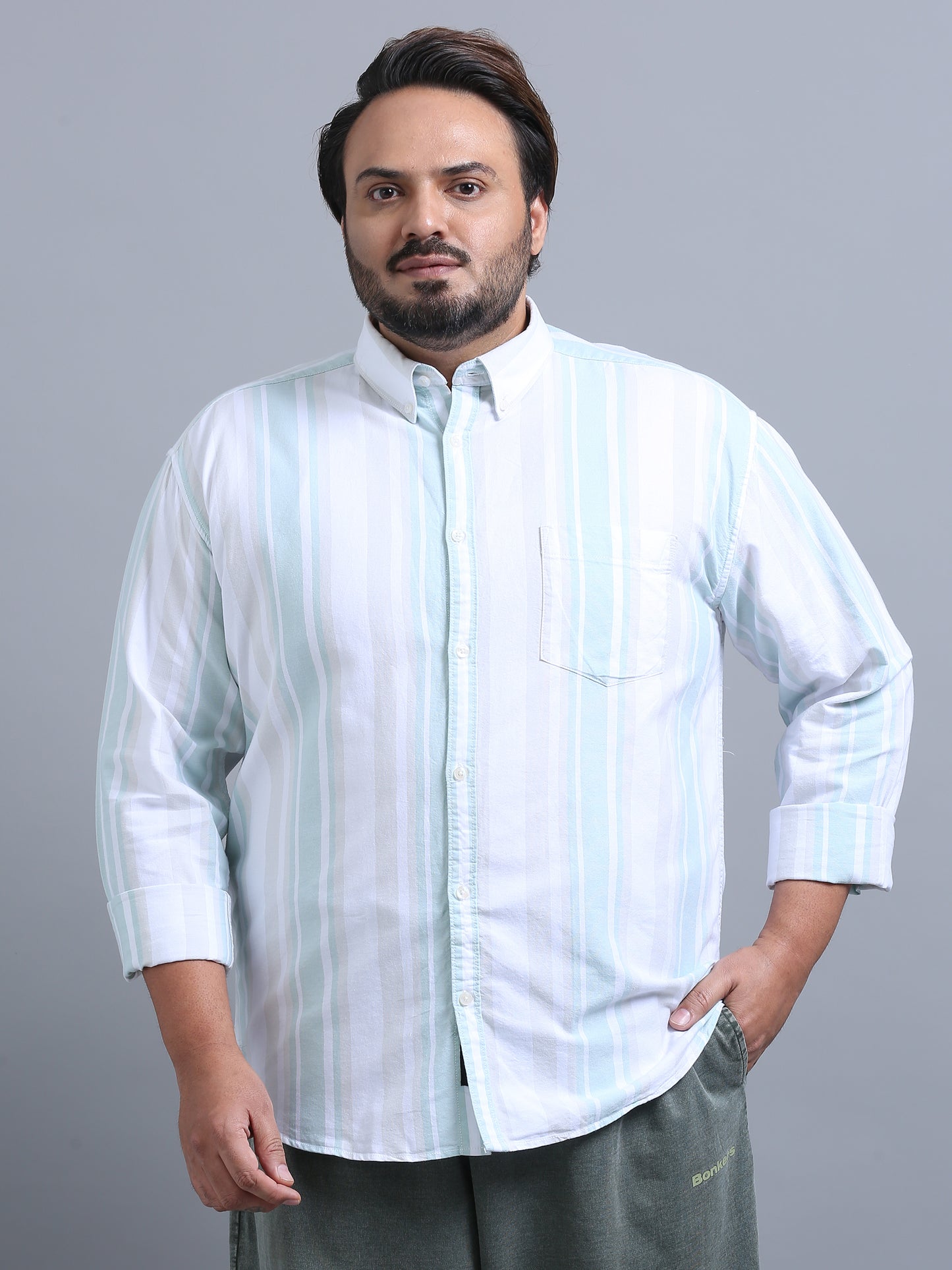 Gandia Blue Chalk Strip Shirt