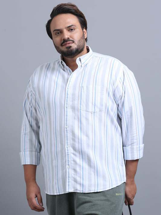 Gandia Ghost White Plus Size Striped Shirt