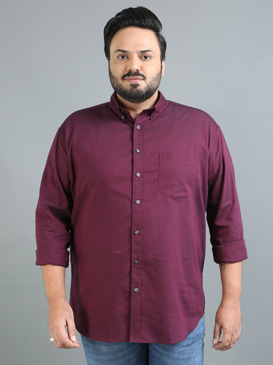 France Maroon Plus Size Solid Shirt